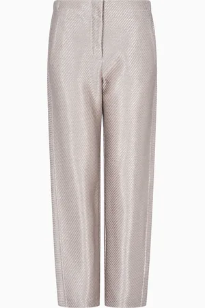 Giorgio Armani Pantalones de algod??n y viscosa efecto rafia