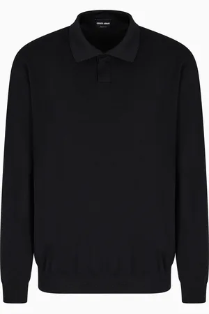 Giorgio Armani Polo de manga larga de tejido de punto de lana