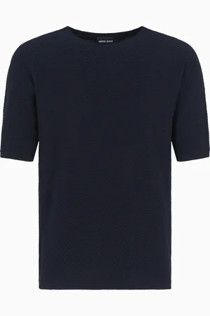 Giorgio Armani Jersey de lana virgen con cuello redondo y motivo chevr??n