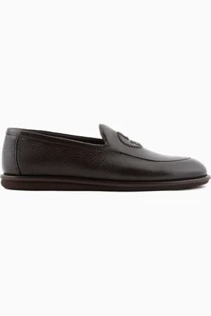 Giorgio Armani Mocasines de ante con logotipo bordado