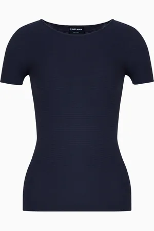 Giorgio Armani Jersey de manga corta de punto eslab??n de viscosa
