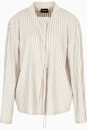 Giorgio Armani Chaqueta en punto de seda y ante