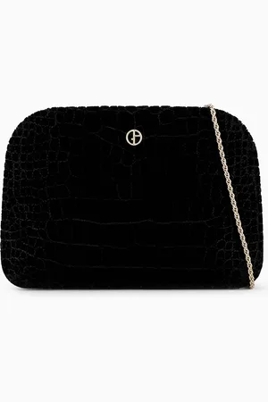 Giorgio Armani Bolso de mano la Prima de terciopelo acolchado efecto cocodrilo