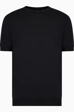 Giorgio Armani Jersey de seda y algod??n con cuello redondo y manga corta