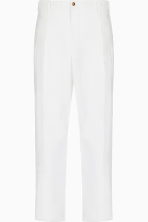 Giorgio Armani Pantalones de dos pinzas en sarga de mezcla de seda