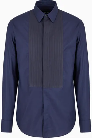 Giorgio Armani Camisa de esmoquin de algod??n con detalle plisado