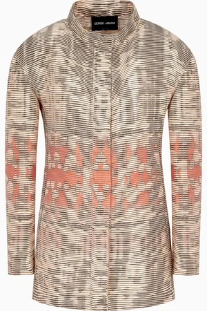 Giorgio Armani Chaqueta de abotonadura sencilla en tejido jacquard de mezcla de seda cannet??