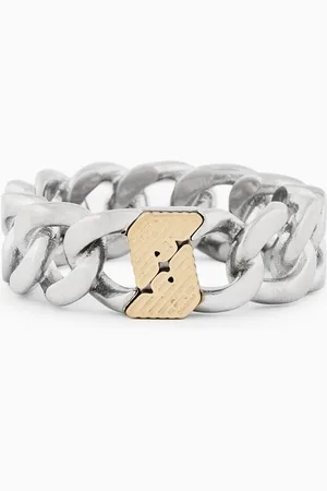 Emporio Armani Anillo de acero inoxidable bicolor