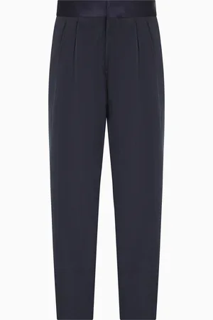 Giorgio Armani Pantalones con dos pinzas de mezcla de seda lavada