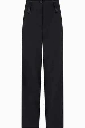 Emporio Armani Pantalones de pernera ovalada en tela de lana elástica Dawn to Dusk