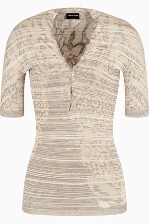Giorgio Armani Polo en mezcla de viscosa con tejido jacquard
