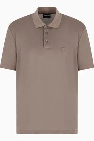 Giorgio Armani Polo de manga corta en seda, lino y algod??n