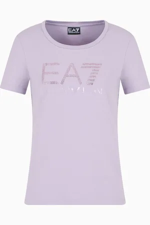EA7 Camiseta Logo Series de punto de algodón elástico