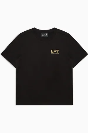 EA7 Camiseta de cuello redondo Core Identity Boy de algodón