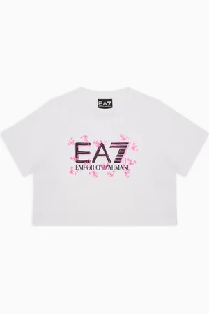 EA7 Camiseta Logo Series Girl de algodón elástico