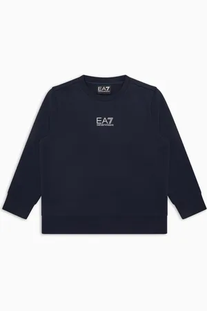 EA7 Sudadera de cuello redondo de algodón Core Identity Boy