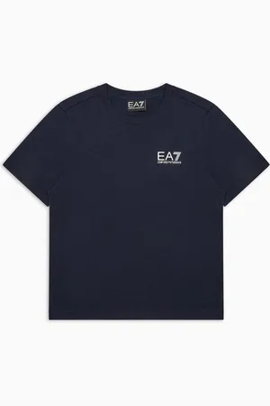 EA7 Camiseta de cuello redondo Core Identity Boy de algodón