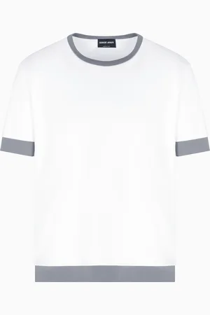 Giorgio Armani Camiseta de cuello redondo de punto de algod??n org??nico