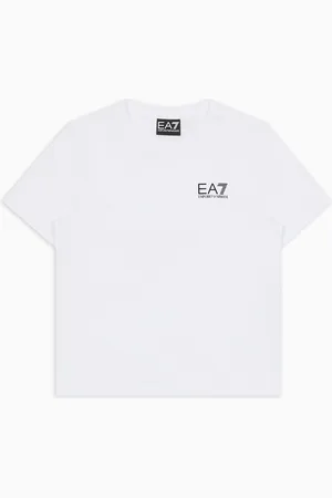 EA7 Camiseta de cuello redondo Core Identity Boy de algodón