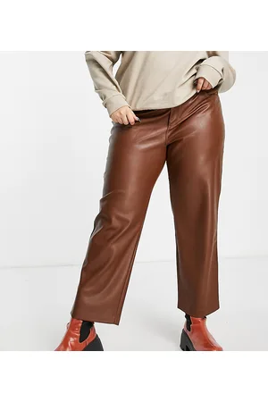 Pantalones cuero mujer outlet mango