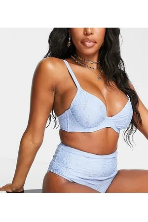 Peek & Beau Top de bikini de copas grandes con aros y bordado inglés de poliéster reciclado exclusivo de