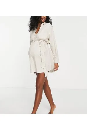 ASOS Vestido de playa beis de estilo camisero con cinturón de Maternity-Beis neutro