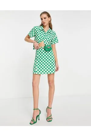 Extro & Vert Minifalda a cuadros dameros con botones de