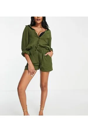 Esmée Pantalones cortos de playa caquis exclusivos de (parte de un conjunto)-Verde
