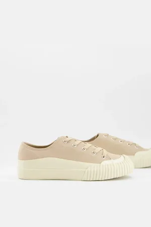 Monki Zapatillas de deporte beige con suela gruesa Sesam de