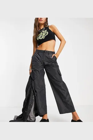Reclaimed Pantalones grises cargo de talle bajo y pernera recta de estilo años 2000 de Inspired