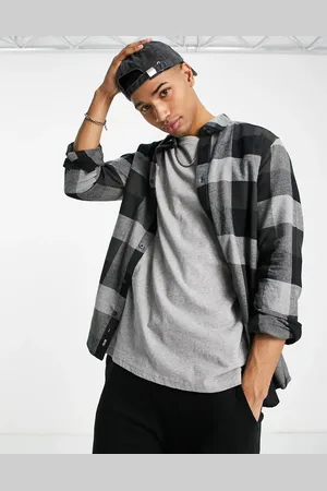 Only & Sons Camisa a cuadros oscuro de manga larga de
