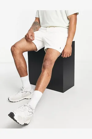 Ralph Lauren Pantalones cortos blancos con logo de caballo de pana Prepster de