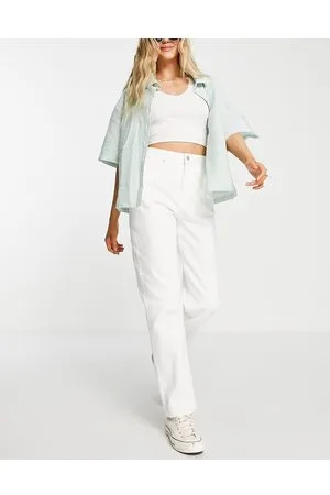 Miss Selfridge Vaqueros dad blancos de talle alto y corte holgado de