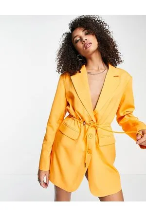 KYÒ Vestido estilo americana con detalle de cordón ajustable en la cintura de