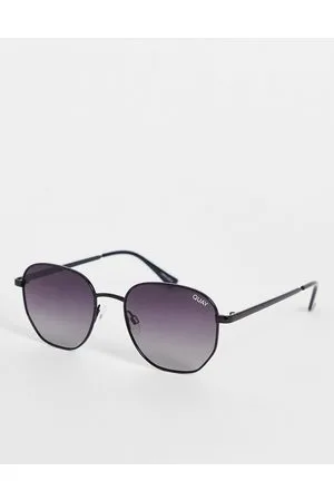 Quay Australia Gafas de sol negras redondeadas con lentes polarizadas Big Time de Quay