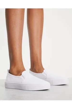 ASOS Zapatillas de lona blancas sin cierres Dotty de
