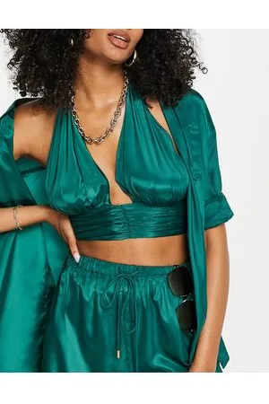 Candypants Top playero corto escotado con cuello halter de (parte de un conjunto)