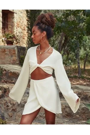 4th & Reckless Falda blanca de punto transparente Coast Fine de x Amaka Hamelijnck (parte de un conjunto)