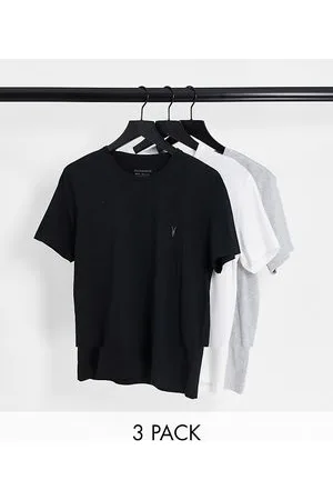 AllSaints Pack de 3 camisetas multicolores con cuello redondo Tonic de