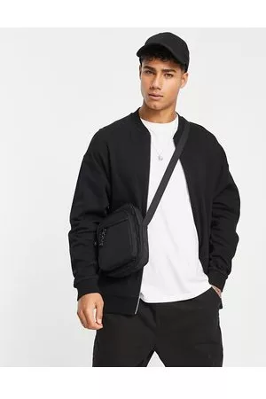 ASOS Hombre De punto - Chaqueta bomber negra extragrande de punto de