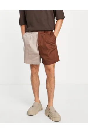 ASOS Bermudas de vestir marrones con diseño dividido de