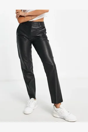 SELECTED Pantalones negros de cuero auténtico de Femme