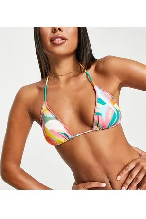 Accessorize Top de bikini con estampado tropical de