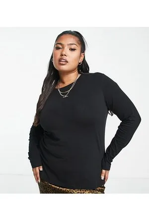 ASOS Camiseta negra de manga larga y corte slim Ultimate de ASOS DESIGN Curve