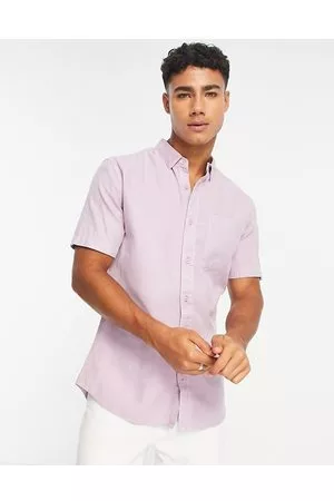 Camisas de manga corta de color violeta para hombre 