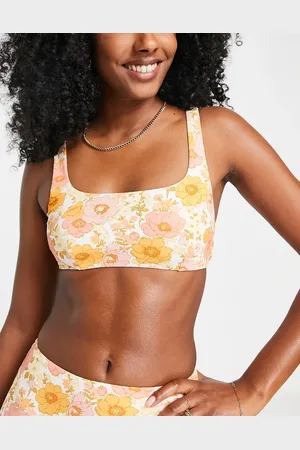 & OTHER STORIES Top de bikini con escote cuadrado y estampado floral de estilo años 70 de