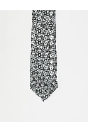 Corbata negra ancha con estampado geométrico en el mismo tono de ASOS  DESIGN