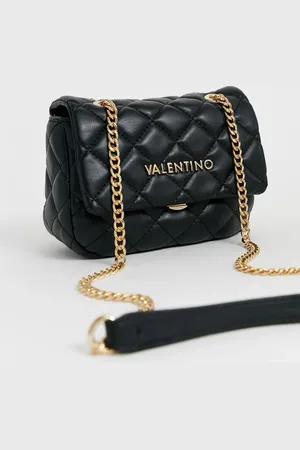 VALENTINO Bandolera negra guateada con correa de cadena Ocarina de Valentino