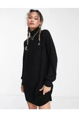 Noisy May Vestido corto estilo jersey con cuello alto de punto de
