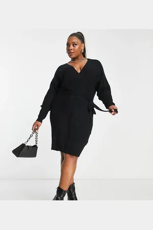 VERO MODA Vestido corto cruzado en la parte delantera de punto de